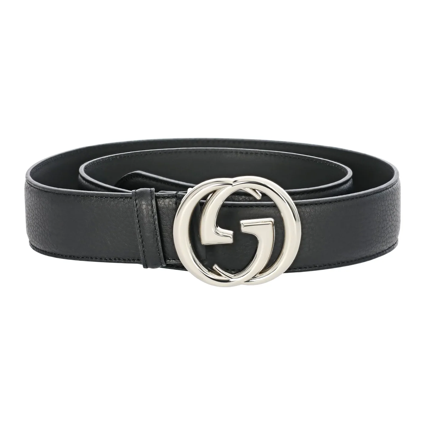 Leather Belt Silver in Chromium Buckle