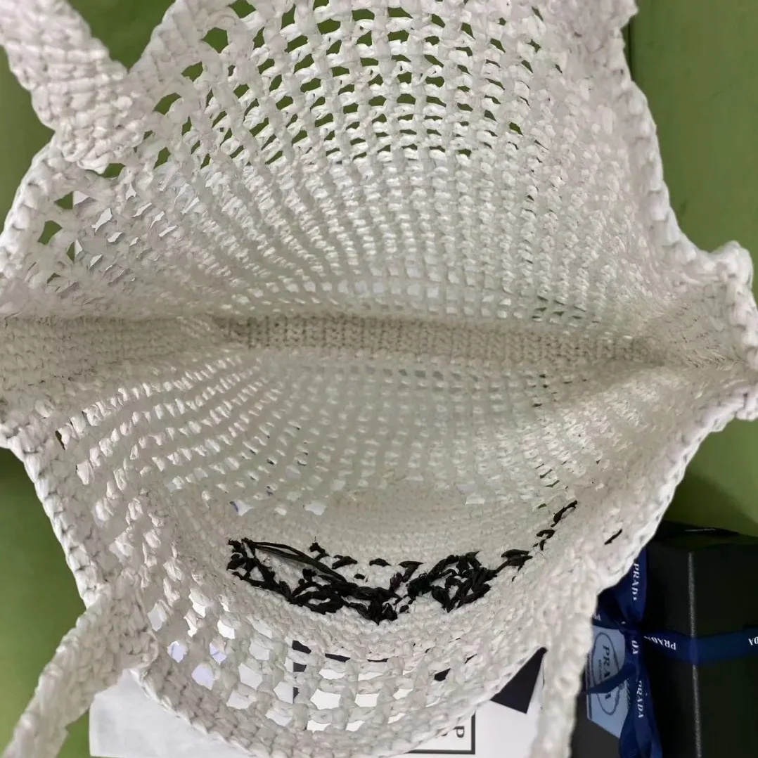 Prada Raffia Tote Bag White Prada Raffia Tote Bag White