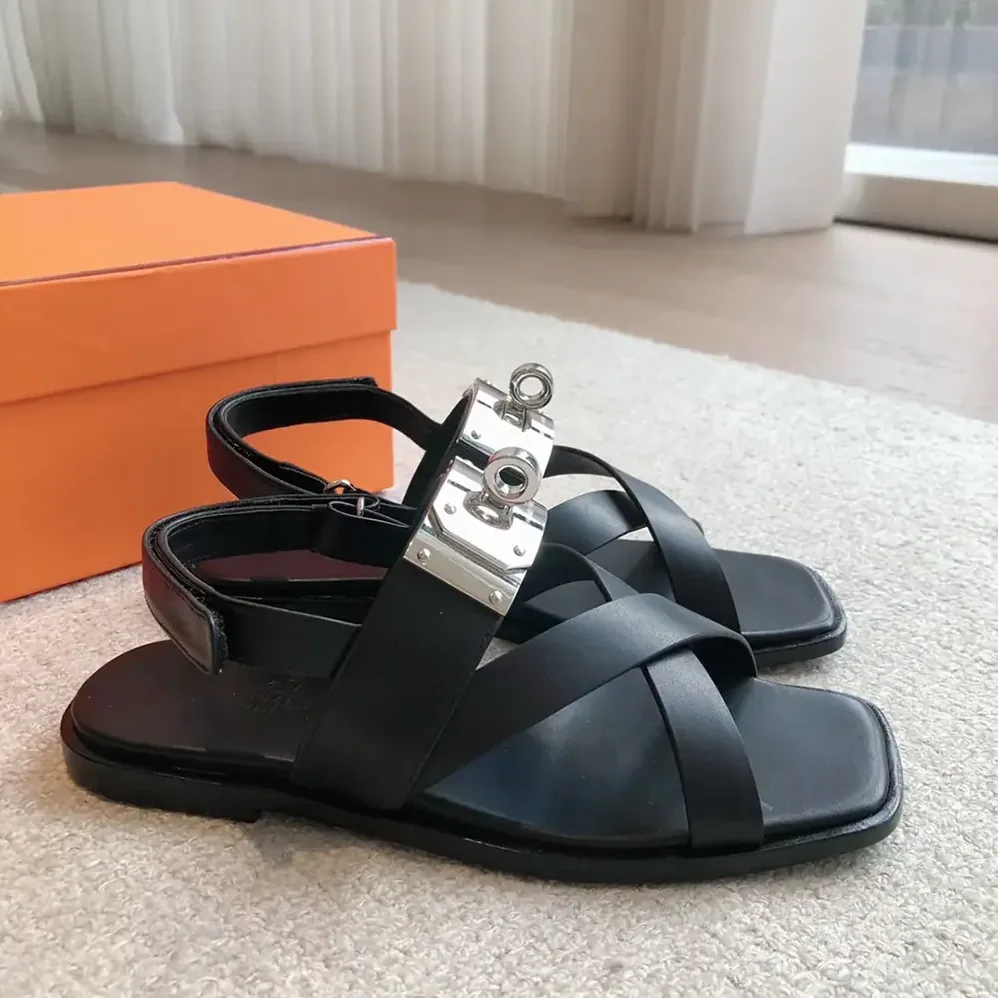 Hermes Ines Sandal-Black H241155Z for Women