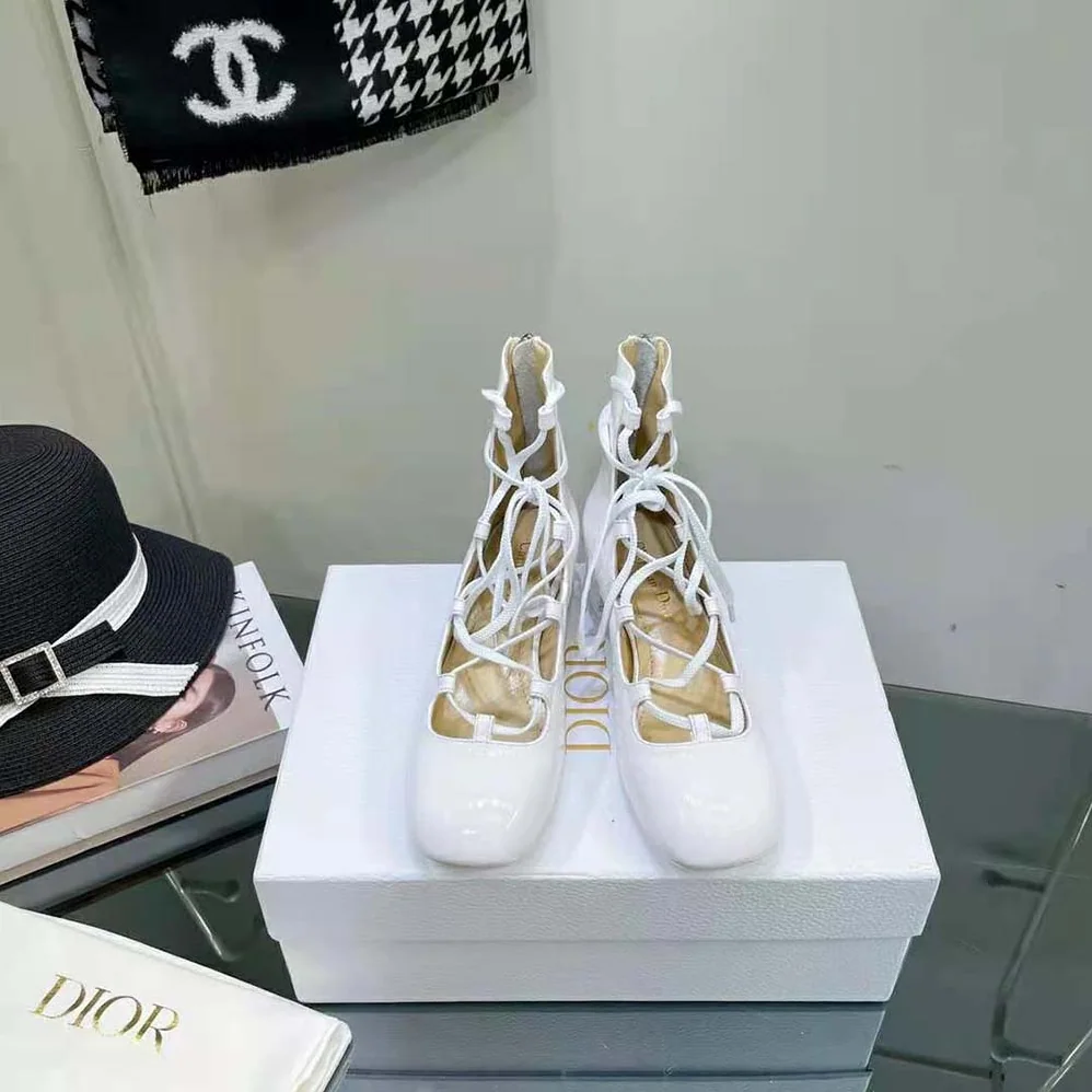 Dior Arty Lace-up Ankle Boot White Patent Calfskin for Women Dior Arty Lace-up Ankle Boot White Patent Calfskin for Women