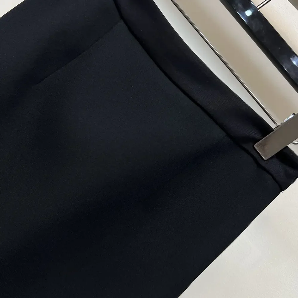 Dior Mid-Length Straight Skirt Black Virgin Wool and Silk Grain de Poudre for Women