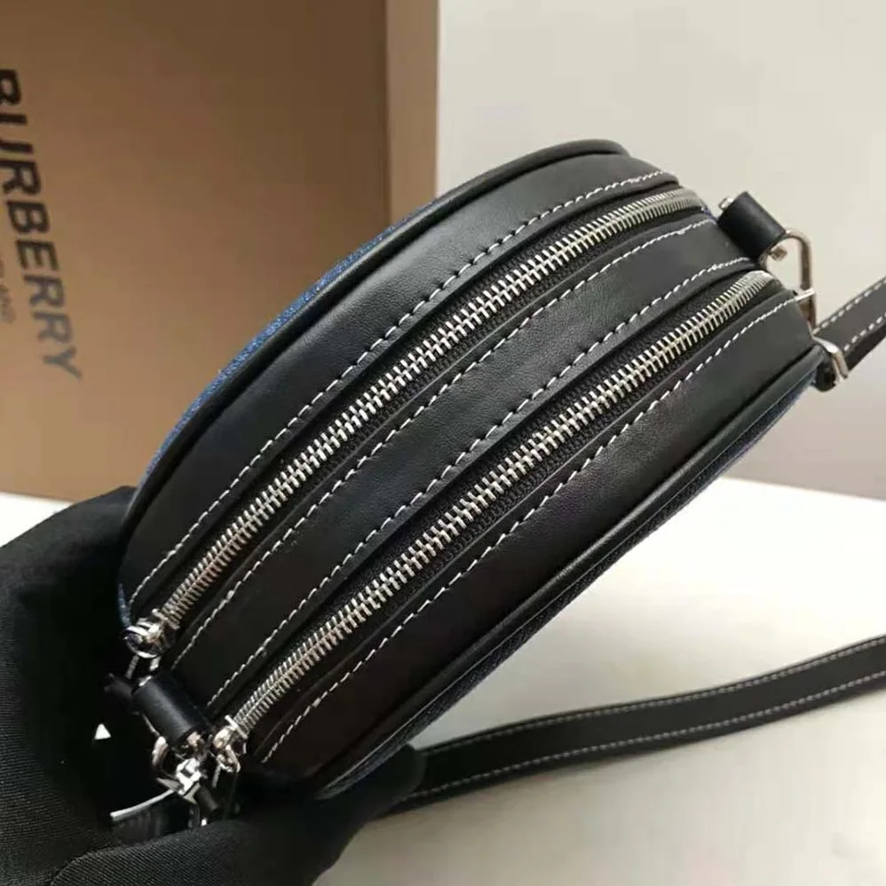 Burberry Logo Graphic Denim and Leather Louise Bag for Women Burberry Logo Graphic Denim and Leather Louise Bag for Women