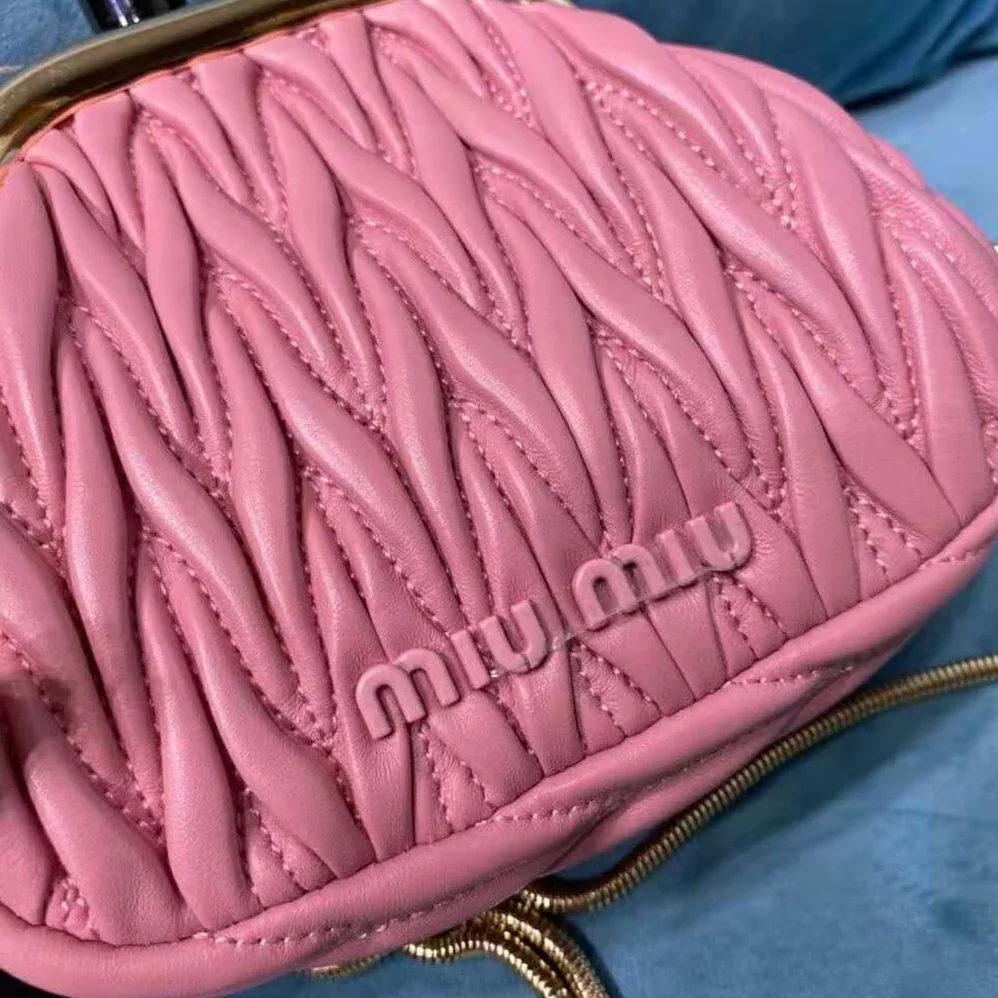 Miu Miu Miu Belle Nappa Leather Mini-Bag for Women in Pink Miu Miu Miu Belle Nappa Leather Mini-Bag for Women in Pink