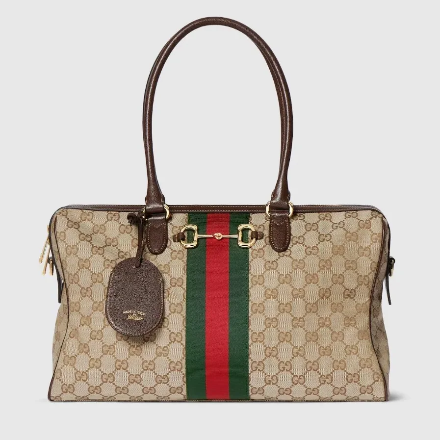 Gucci Borsetto Large Boston Shoulder Bag in Sand/ Brown Gold Hardware Gucci Borsetto Large Boston Shoulder Bag in Sand/ Brown Gold Hardware