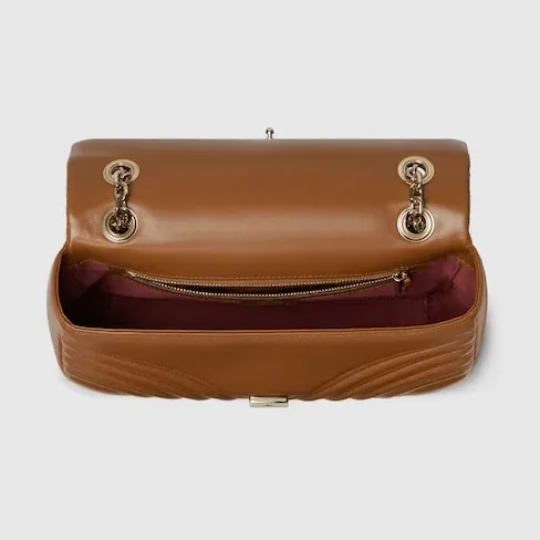 Gucci Marmont Medium Shoulder Bag in Brown Light Gold Hardware Gucci Marmont Medium Shoulder Bag in Brown Light Gold Hardware