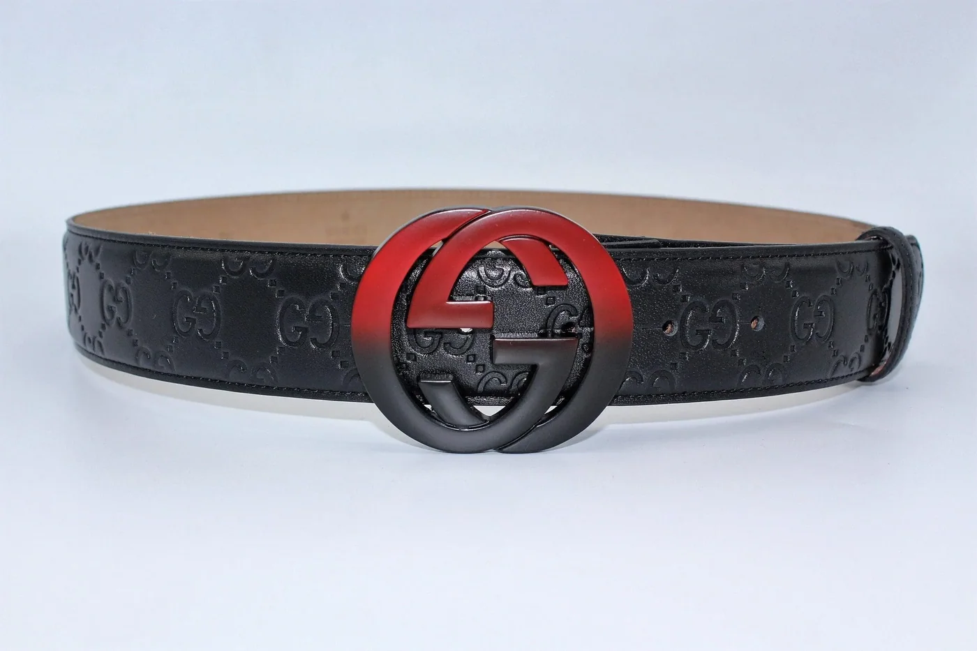 Amazing Signature leather with Black&Red Buckle