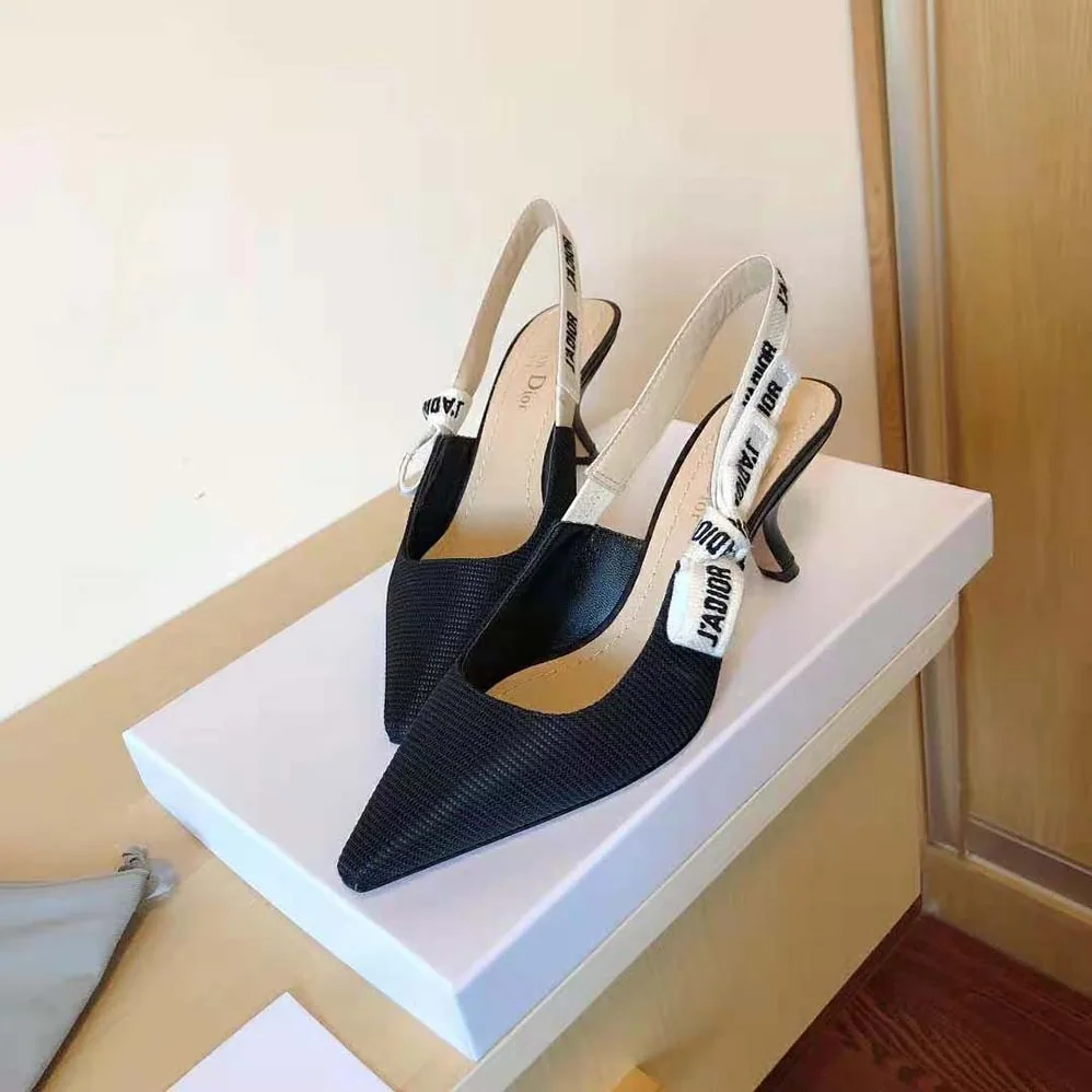 Dior J Adior Slingback Pump Black Technical Fabric for Women Dior J Adior Slingback Pump Black Technical Fabric for Women