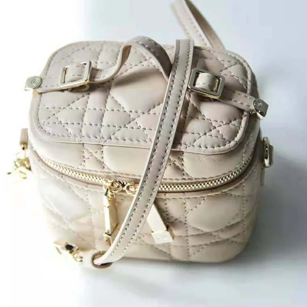 Dior Micro Lady Dior Vanity Case Cannage Lambskin for Women in Beige
