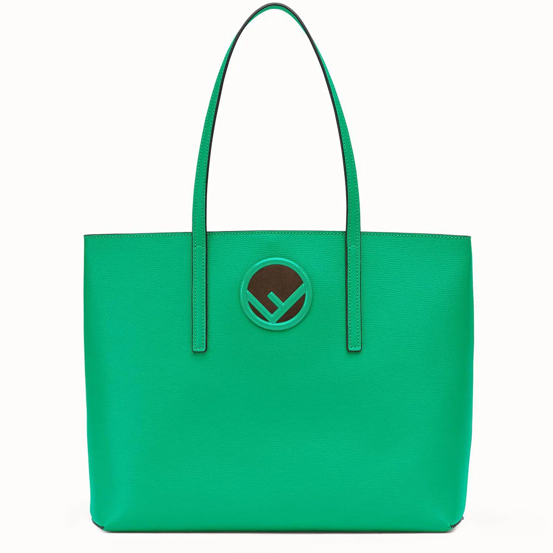 Fendi Leather Logo Shopper Bag for Women in Green