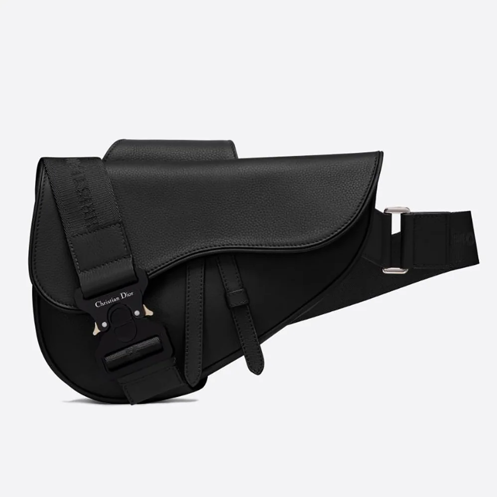 Dior Saddle Bag Black Grained Calfskin for Men