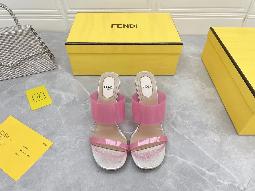 Fendi First Pink Transparent High in Heeled Sandals