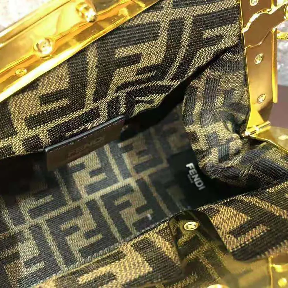 Fendi First Small Fendace White Printed Silk Bag for Women Fendi First Small Fendace White Printed Silk Bag for Women