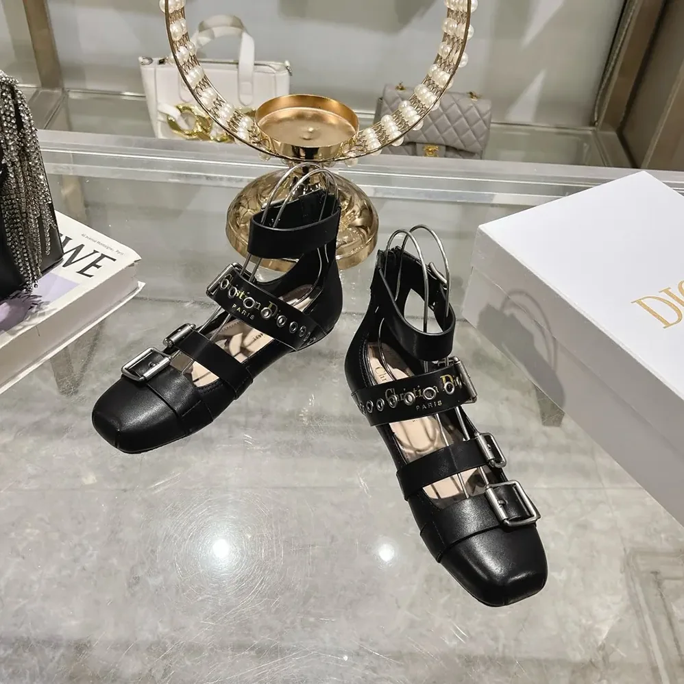 Dior Punk Ballet Flat Black Supple Calfskin for Women Dior Punk Ballet Flat Black Supple Calfskin for Women