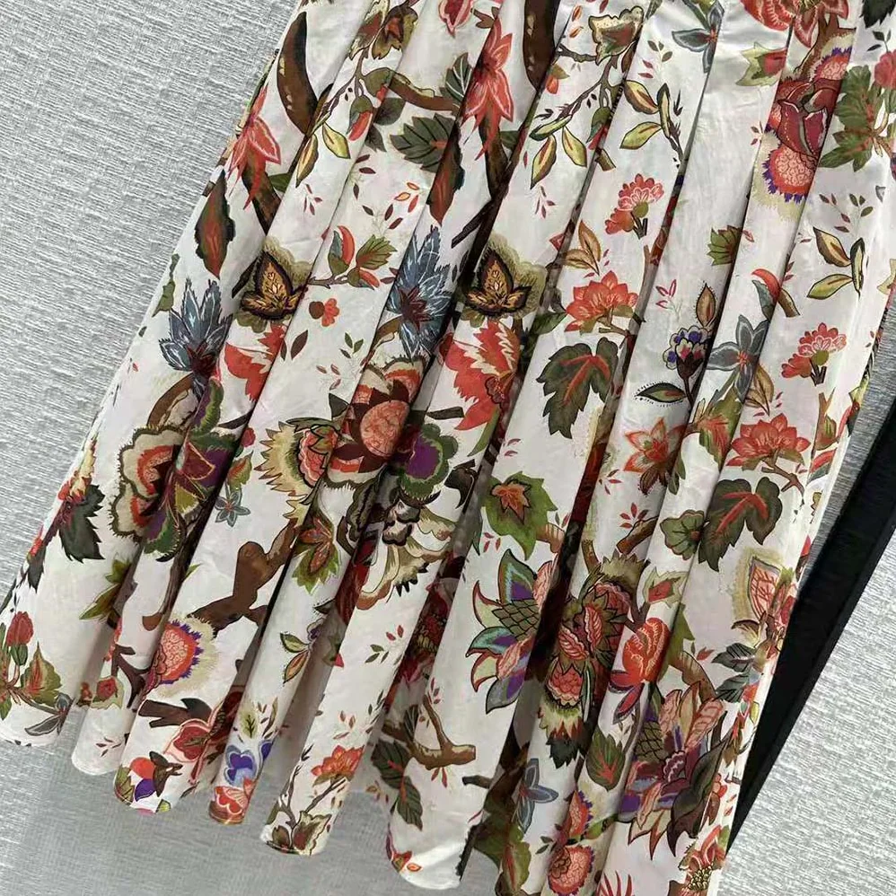 Dior Mid-length Pleated Skirt Multicolor Cotton and Silk Poplin with Albero Della Vita Motif for Women Dior Mid-length Pleated Skirt Multicolor Cotton and Silk Poplin with Albero Della Vita Motif for Women