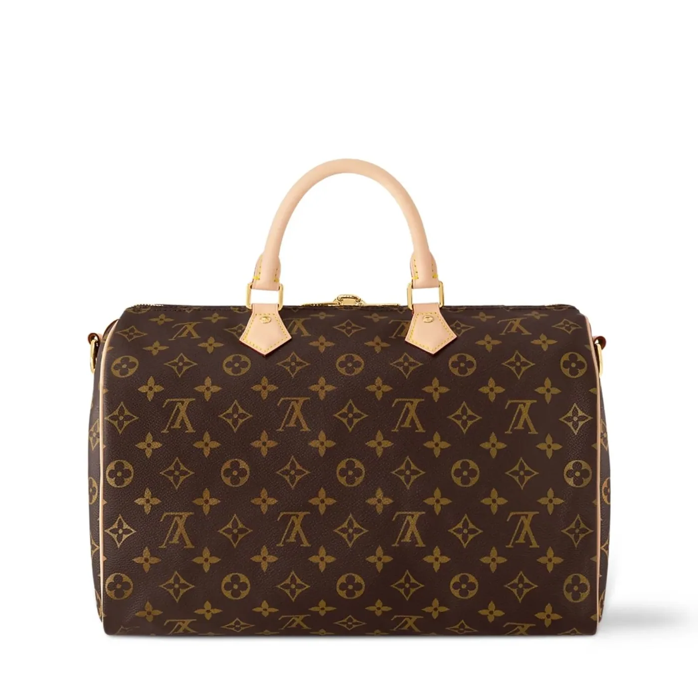 Louis Vuitton Speedy Bandouliere 35 Top Handle Bag in Brown Gold Hardware