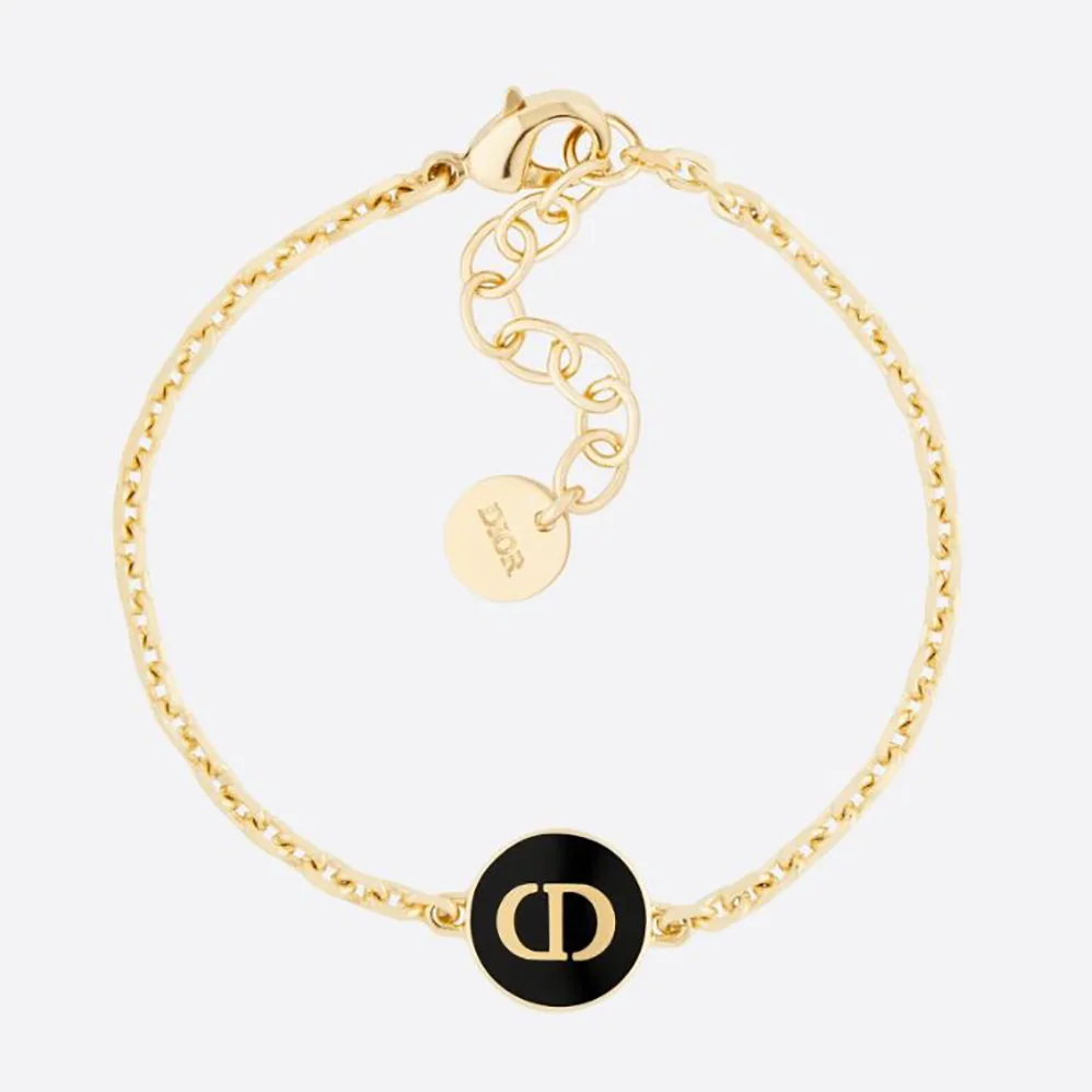 Dior Petit CD Bracelet Gold-Finish Metal and Black Lacquer for Women Dior Petit CD Bracelet Gold-Finish Metal and Black Lacquer for Women