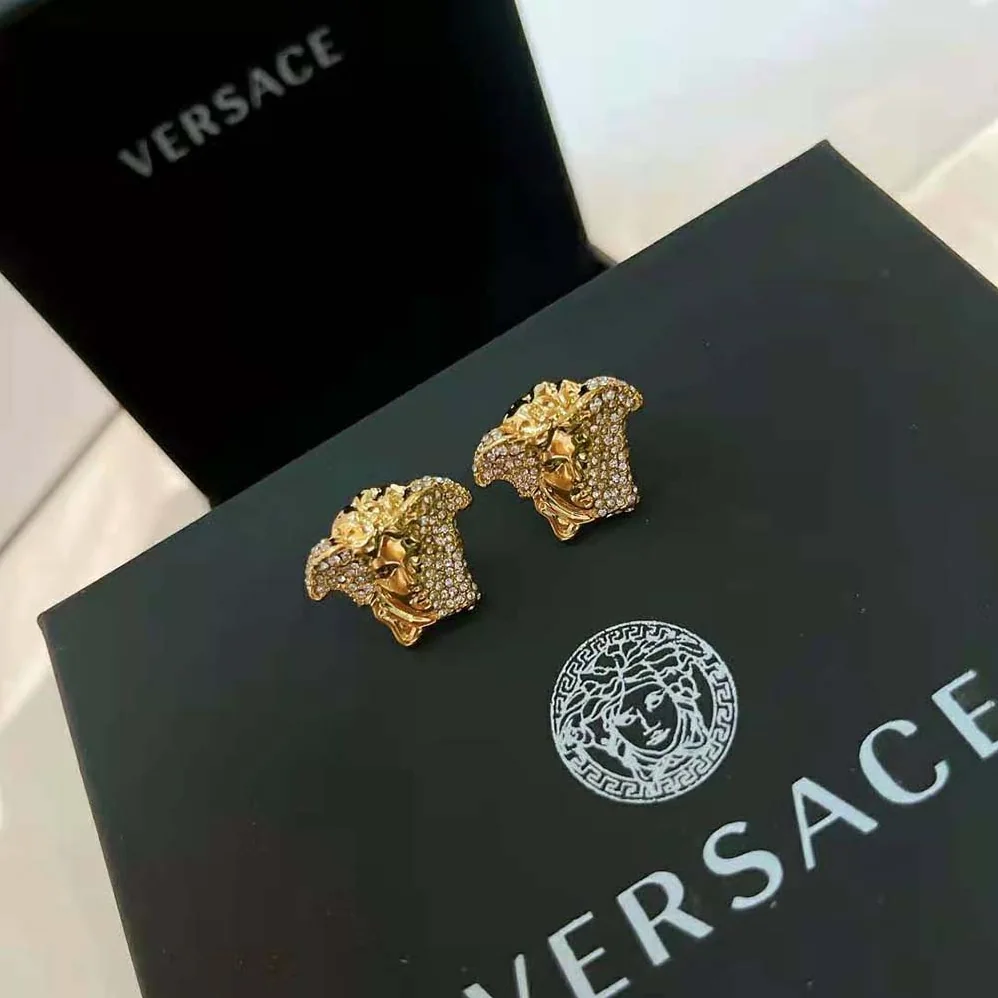 Versace Palazzo Dia Crystal Earrings for Women in Gold