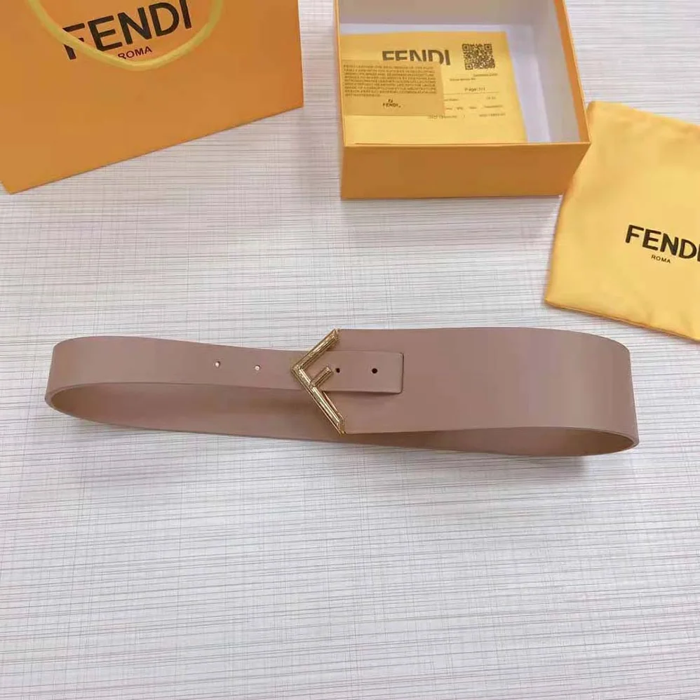 Fendi Beige Leather Belt for Women