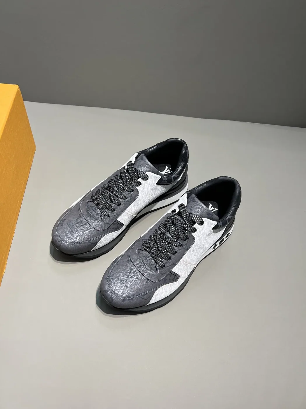 Louis Vuitton Run Away Sneaker Monogram Canvas Black in White/Grey Louis Vuitton Run Away Sneaker Monogram Canvas Black in White/Grey