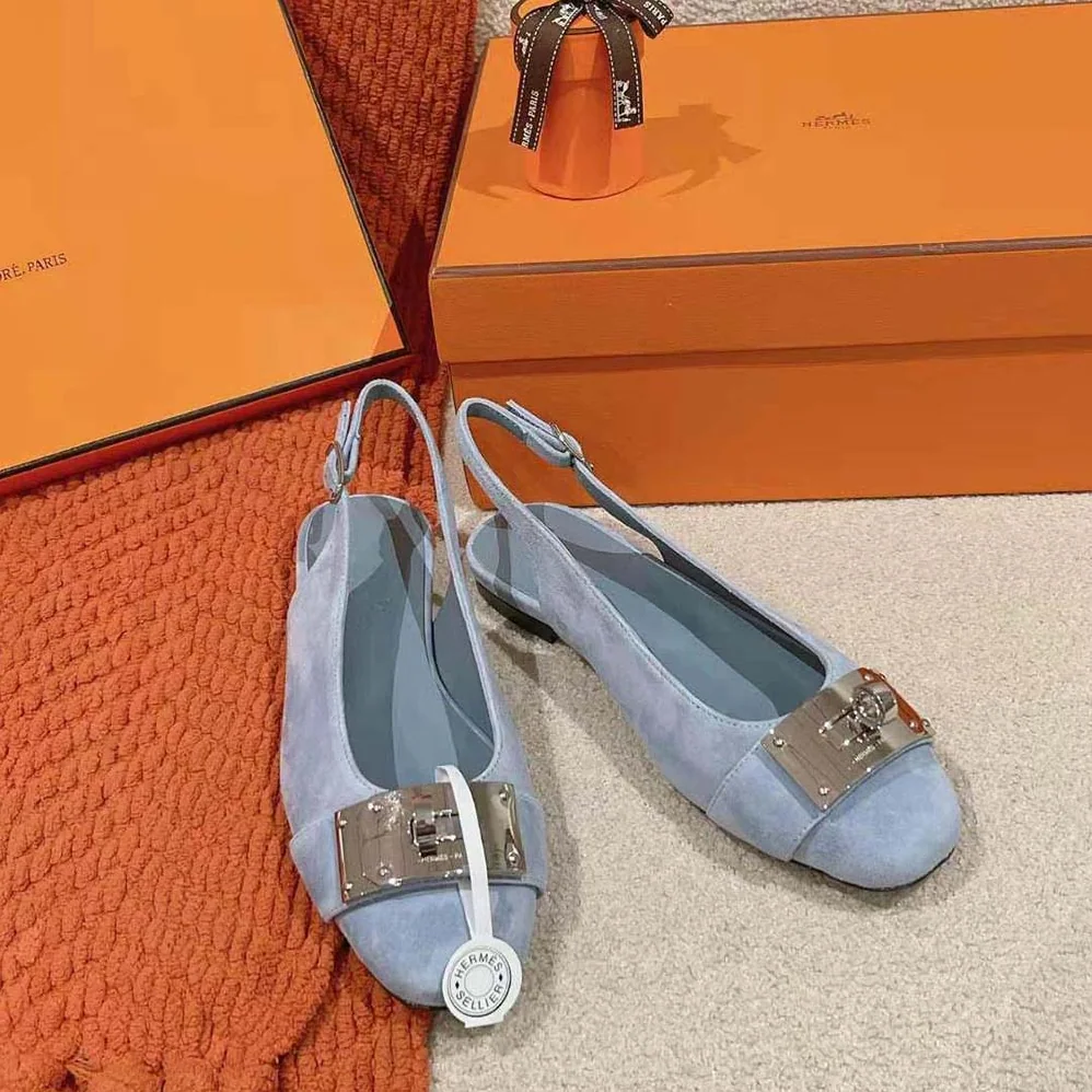Hermes Innocente Slingback in Suede Goatskin-H241158Z for Women
