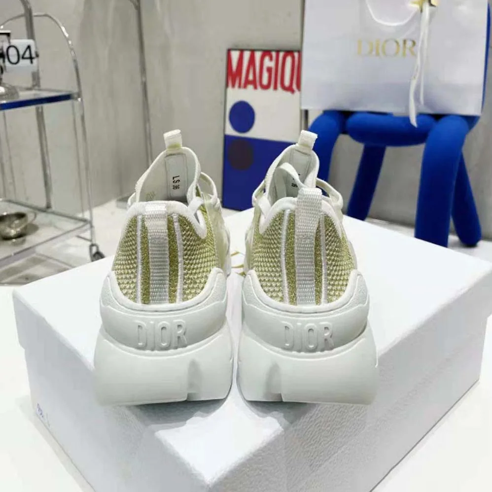 Dior D-Connect Sneaker Gold for Women in Tone Laminated Mesh