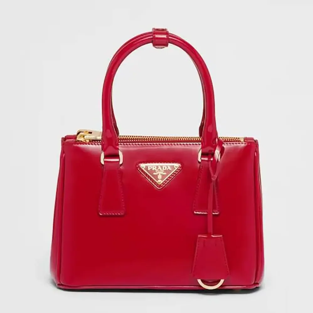 Prada Prada Galleria Patent Leather Mini Bag for Women in Red Prada Prada Galleria Patent Leather Mini Bag for Women in Red