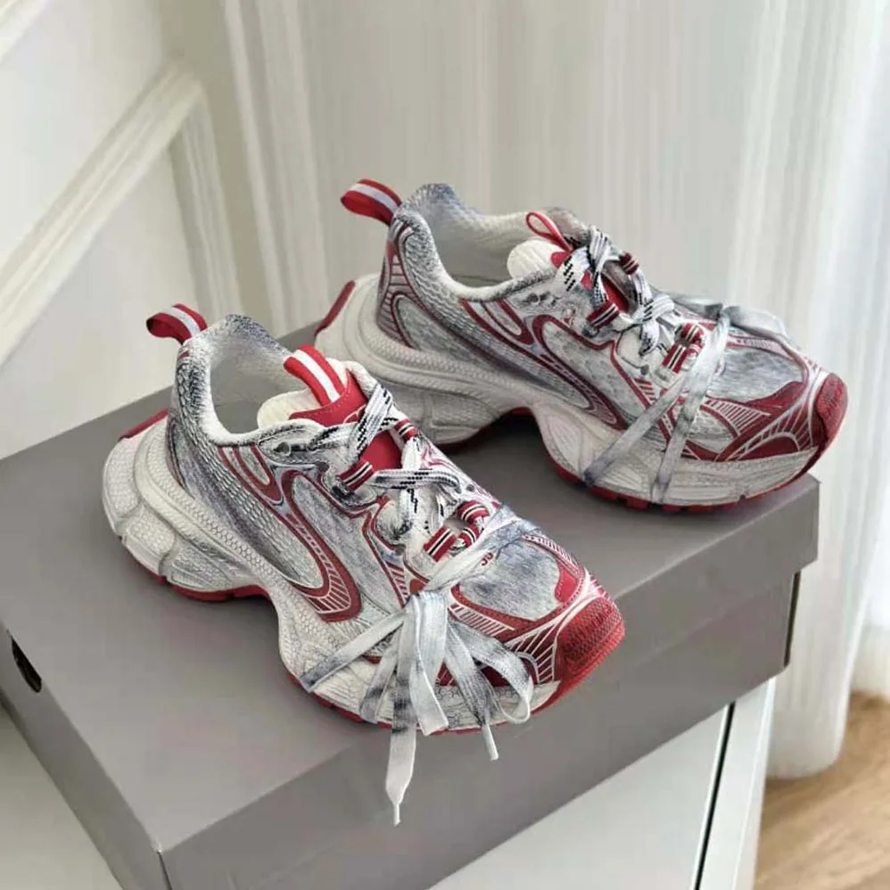 Balenciaga 3XL Sneaker in White and Red Mesh and Polyurethane for Unisex Balenciaga 3XL Sneaker in White and Red Mesh and Polyurethane for Unisex