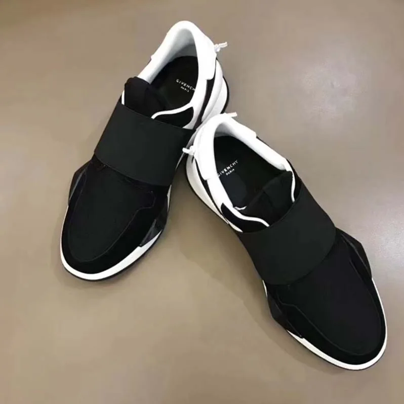 Givenchy Elastic Strap Sneakers in Leather Shoes Black for Women Givenchy Elastic Strap Sneakers in Leather Shoes Black for Women