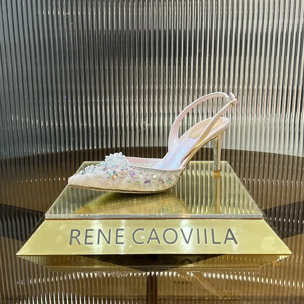 Rene Caovilla Pink Slingbacks Cinderella 75 for Women