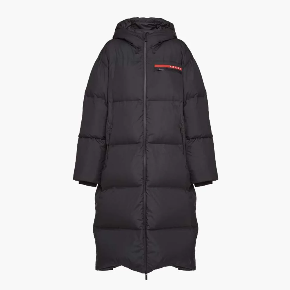 Prada Light Polyester Hooded Puffer Coat for Women