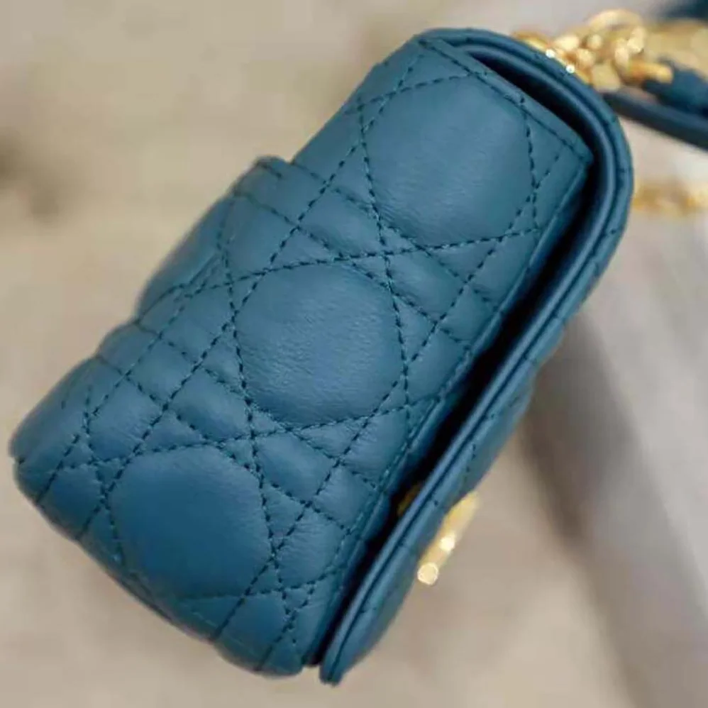 Dior Small Dior Caro Bag Supple Cannage Calfskin for Women in Blue Dior Small Dior Caro Bag Supple Cannage Calfskin for Women in Blue