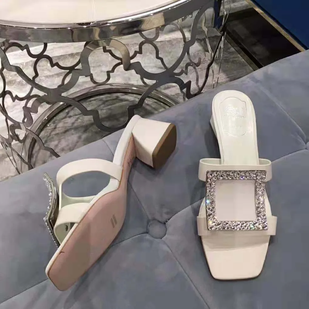 Roger Vivier Bikiviv' Strass Mules for Women in White Roger Vivier Bikiviv' Strass Mules for Women in White