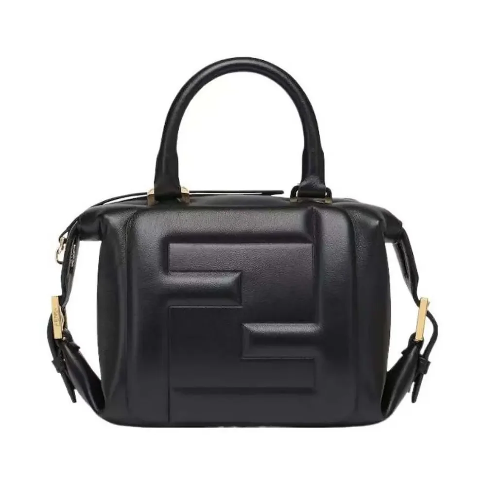 Fendi Nappa FF Mini Cube Bag for Women in Black