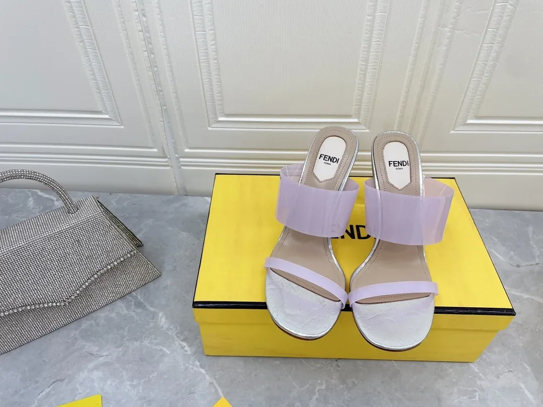 Fendi First Violet Transparent High in Heeled Sandals Fendi First Violet Transparent High in Heeled Sandals