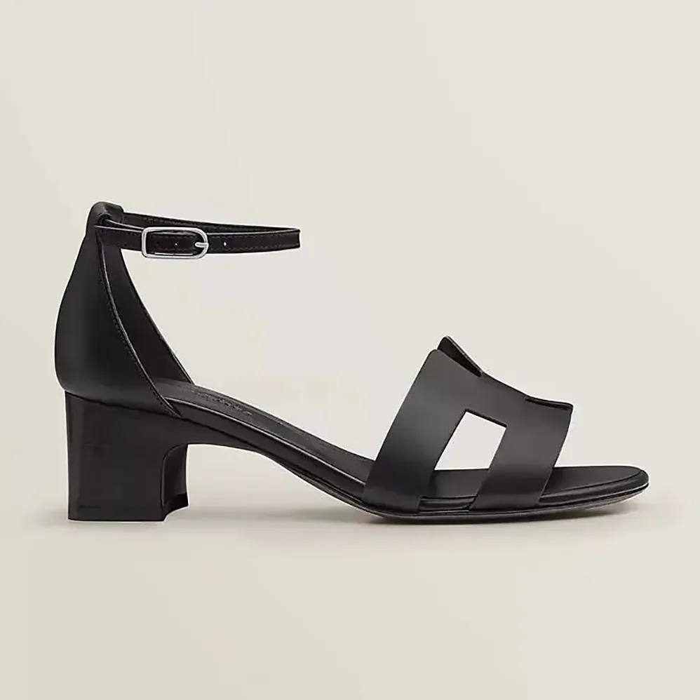 Hermes Encens 50 Sandal-Black H221119Z for Women