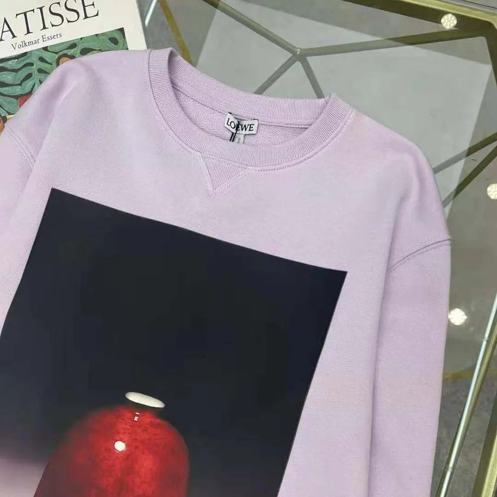 Loewe Ceramic Print Sweatshirt in Cotton for Women in Purple Loewe Ceramic Print Sweatshirt in Cotton for Women in Purple