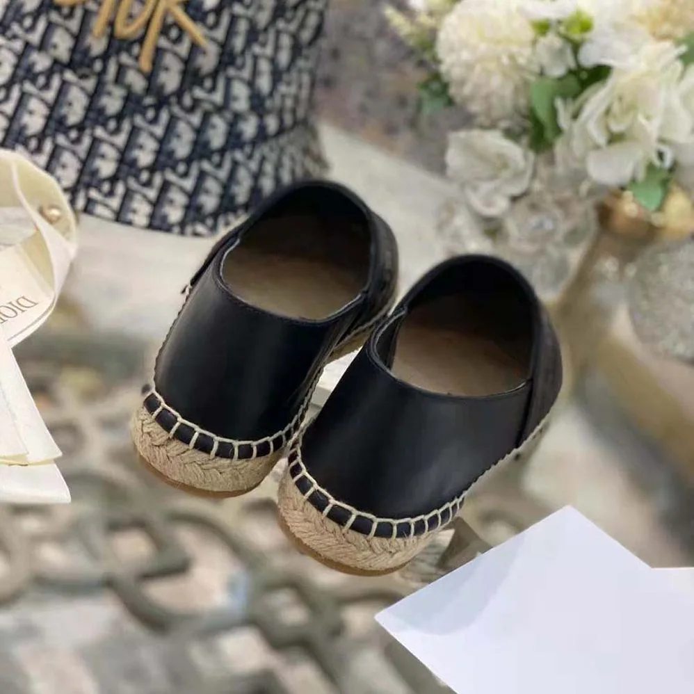 Dior Dior Granville Espadrille Black Embossed Lambskin for Women Dior Dior Granville Espadrille Black Embossed Lambskin for Women