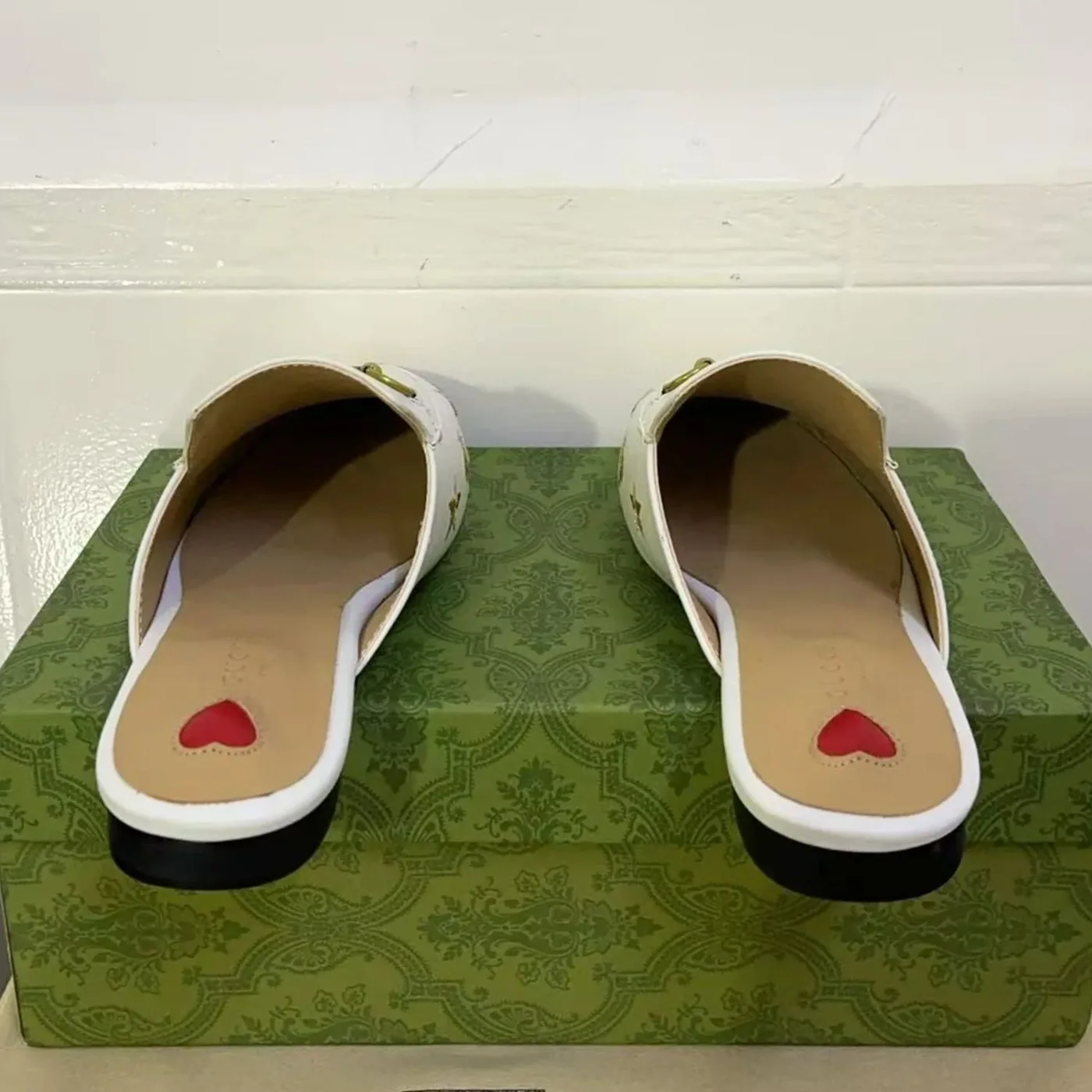 Gucci Princetown Slipper With Bee Stars Beige