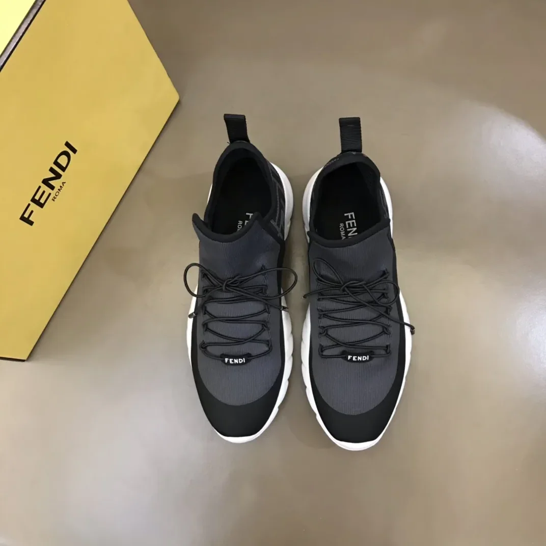 Fendi FD Technical Mesh High in Tops Sneakers Grey Fendi FD Technical Mesh High in Tops Sneakers Grey