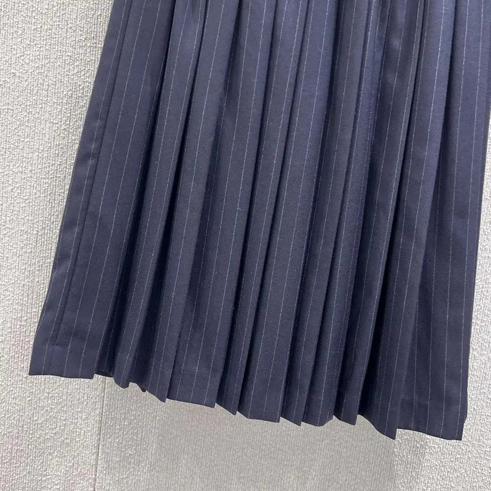 Miu Miu Pleated Pinstripe Midi Skirt for Women Miu Miu Pleated Pinstripe Midi Skirt for Women