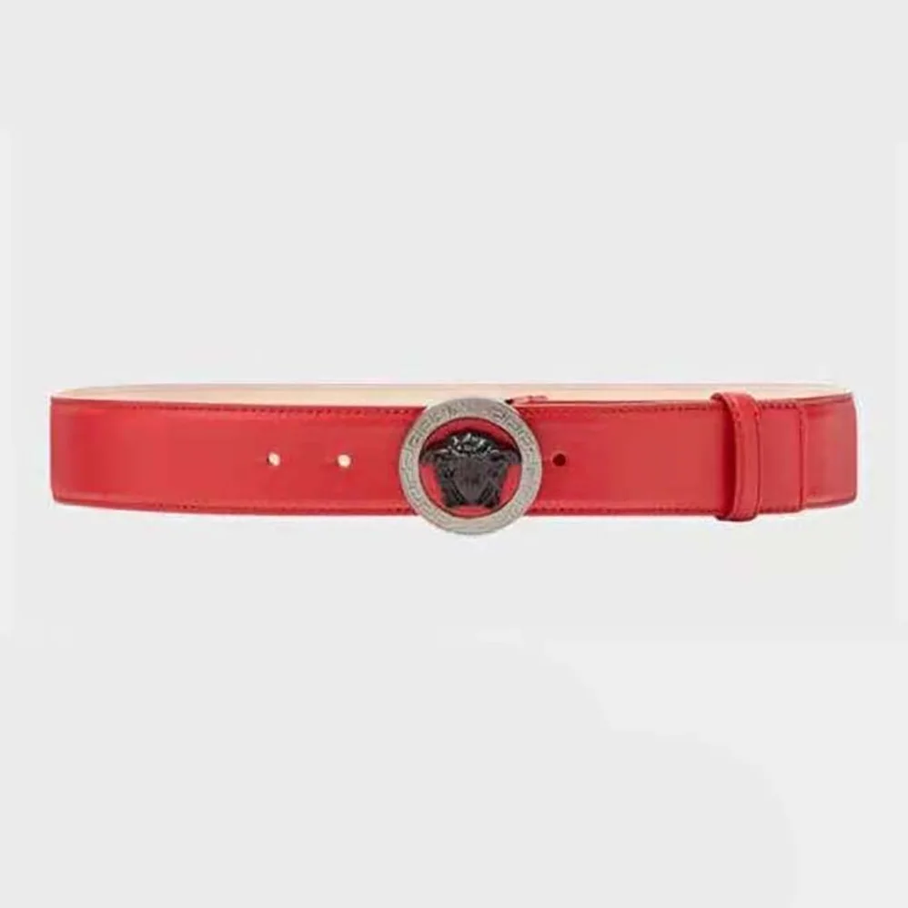 Versace Medusa Biggie Reversible Leather Belt for Men in Red Versace Medusa Biggie Reversible Leather Belt for Men in Red