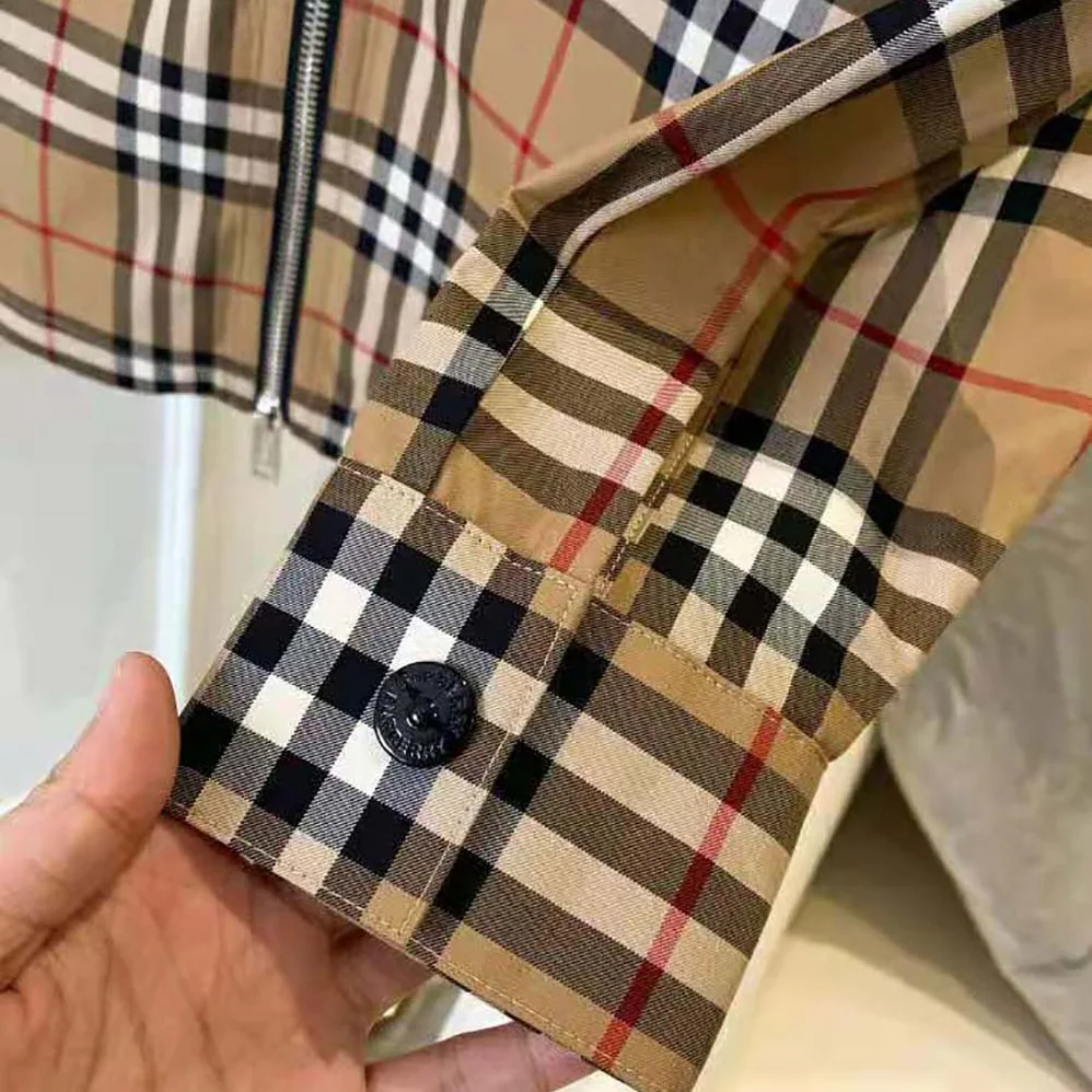 Burberry Contrast Panel Check Cotton Shirt for Women Burberry Contrast Panel Check Cotton Shirt for Women