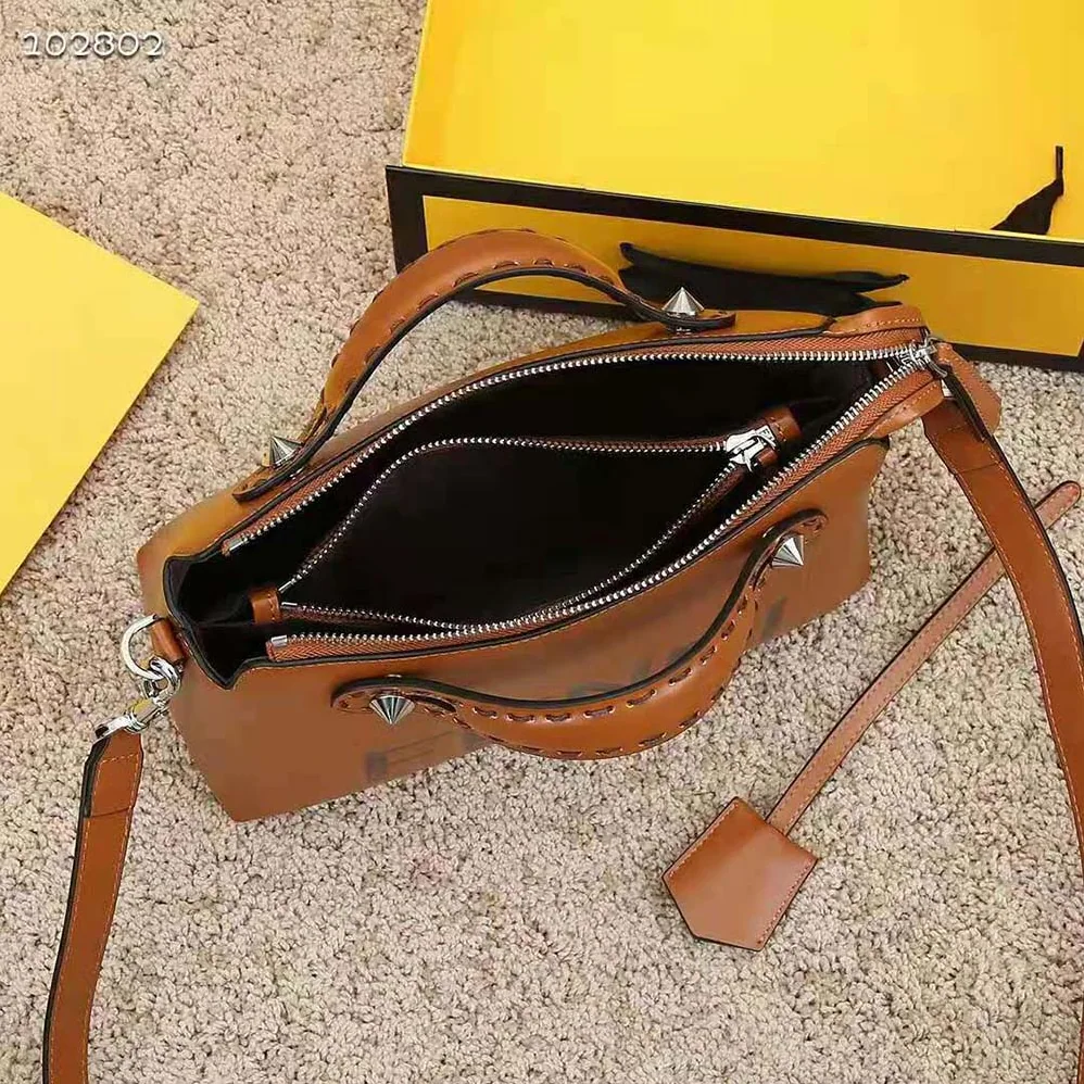 Fendi Medium by the way Brown Leather Boston Bag for Women