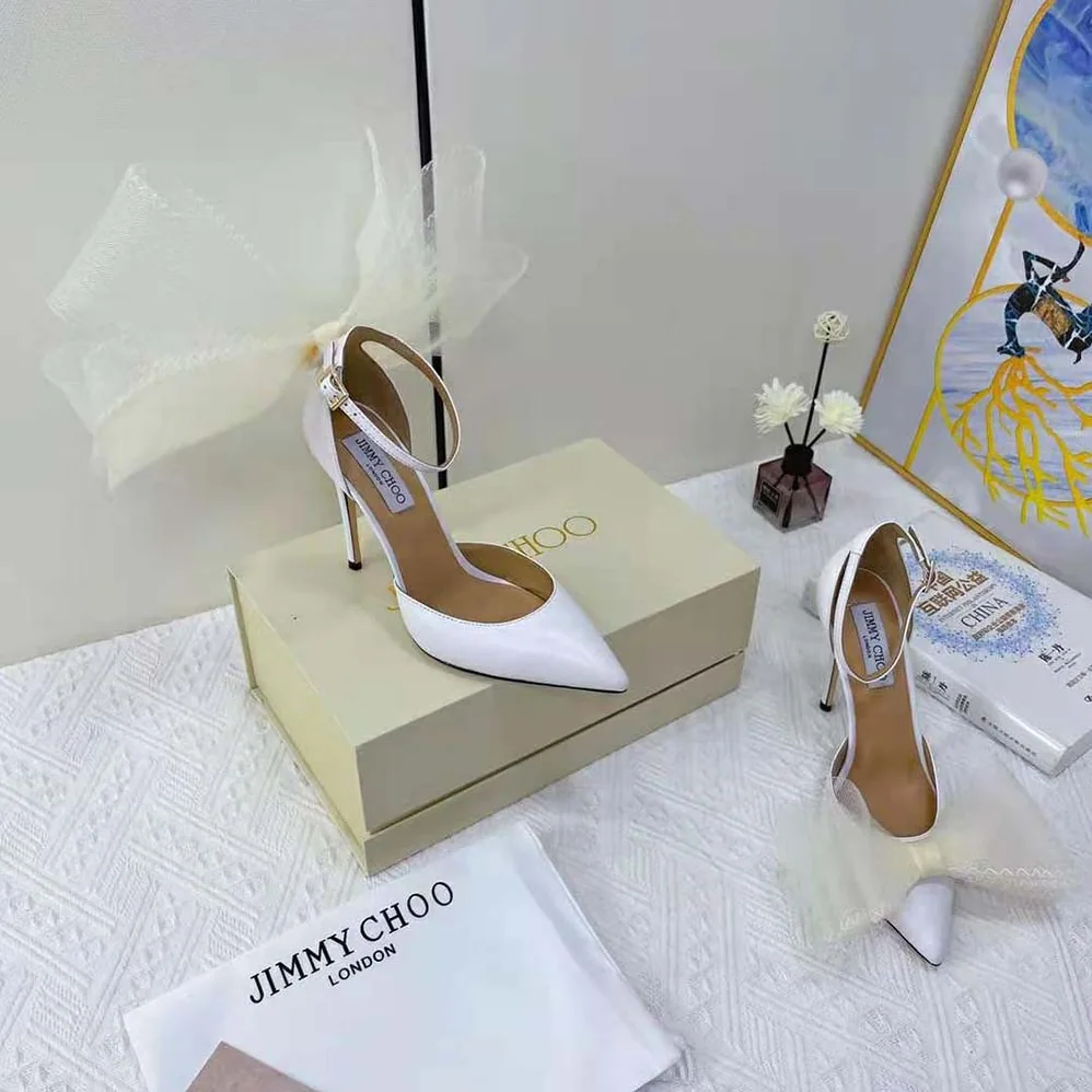 Jimmy Choo Averly 100 Latte Pumps with Asymmetric Grosgrain Mesh Fascinator Bows for Women Jimmy Choo Averly 100 Latte Pumps with Asymmetric Grosgrain Mesh Fascinator Bows for Women
