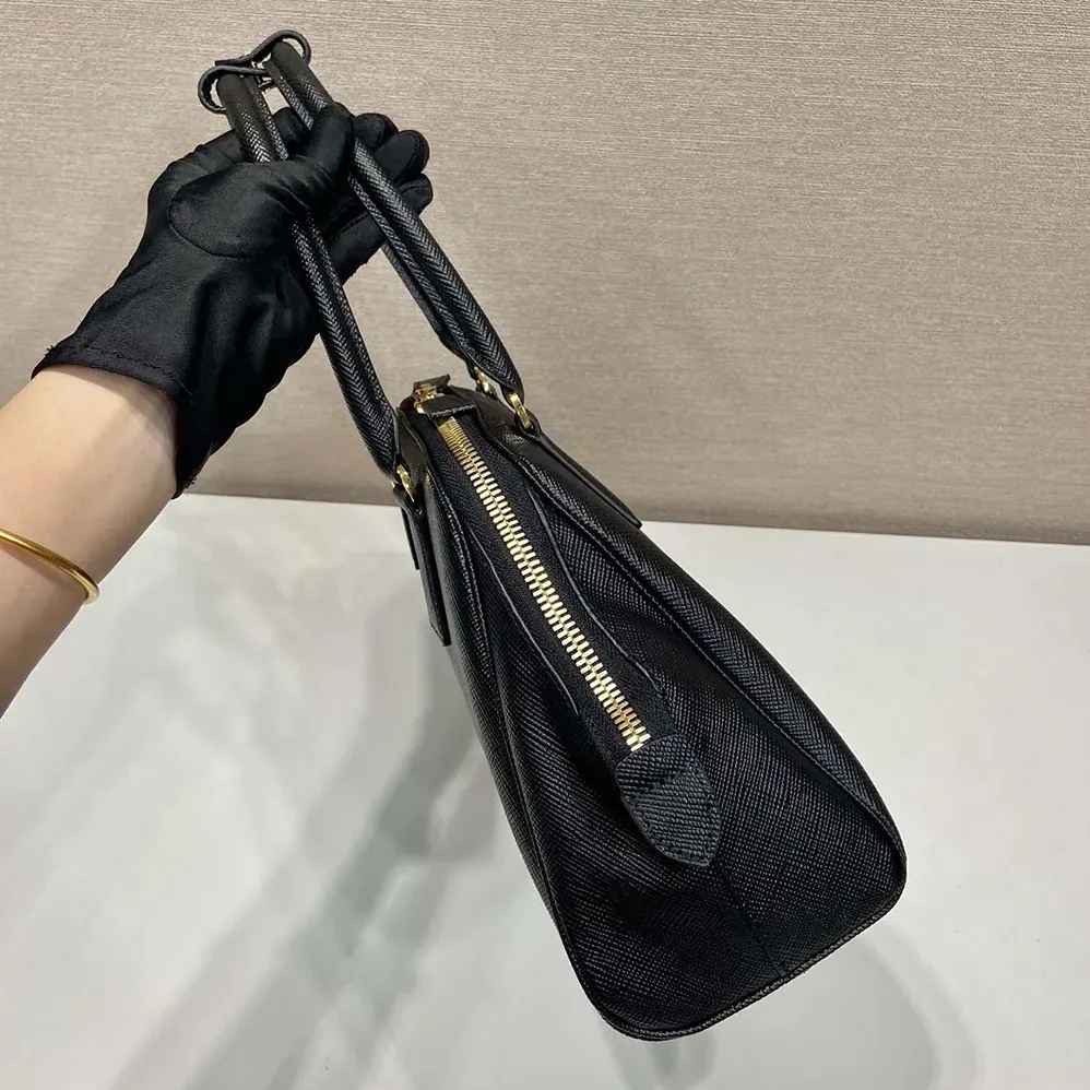 Prada Medium Saffiano Leather Bag for Women in Black Prada Medium Saffiano Leather Bag for Women in Black