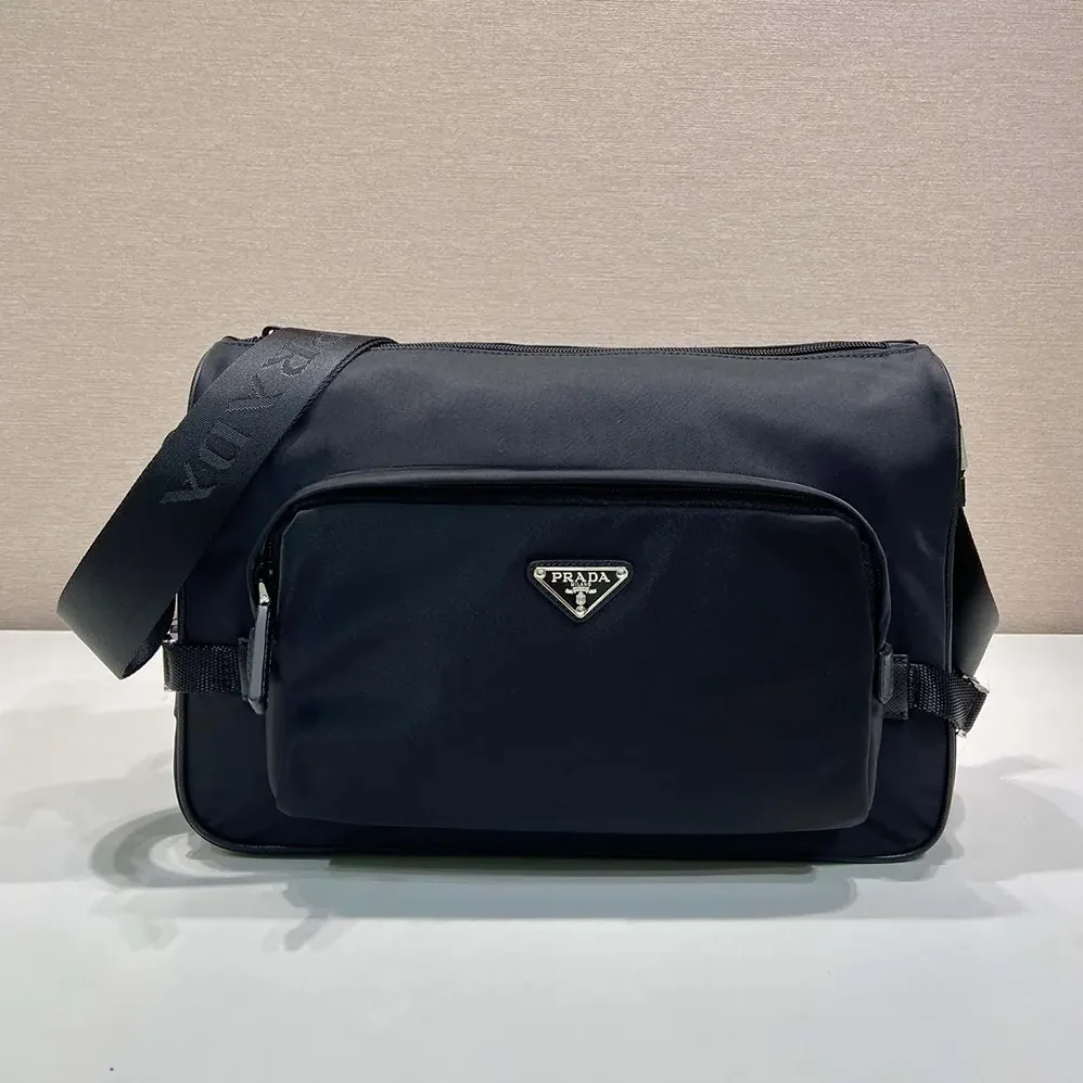 Prada Large Re-Nylon and Saffiano Leather Shoulder Bag for Unisex
