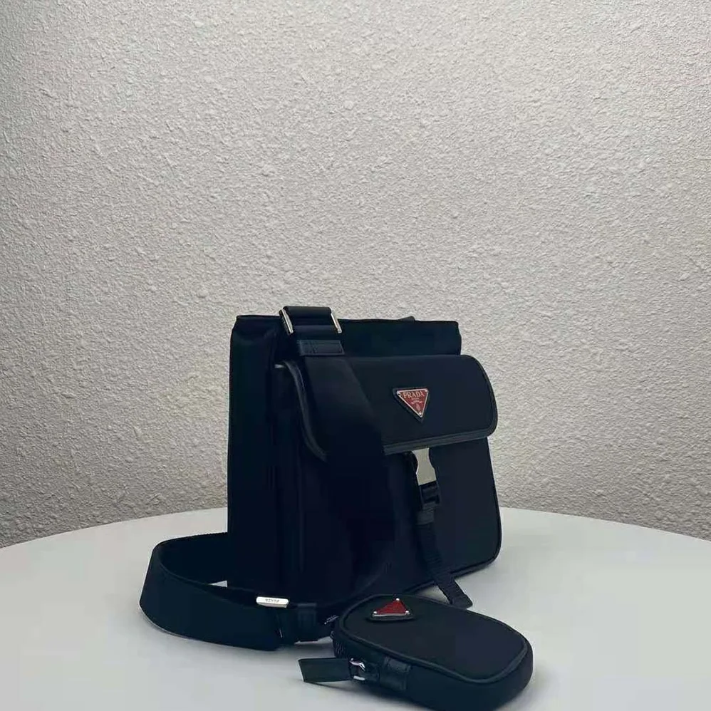 Prada Nylon Cross-Body Bag for Men in Black