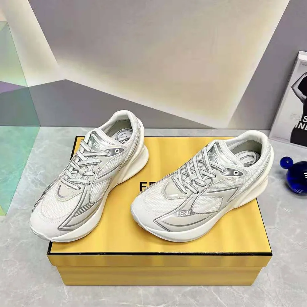 Fendi First 1 White Fabric Running Shoes for Women