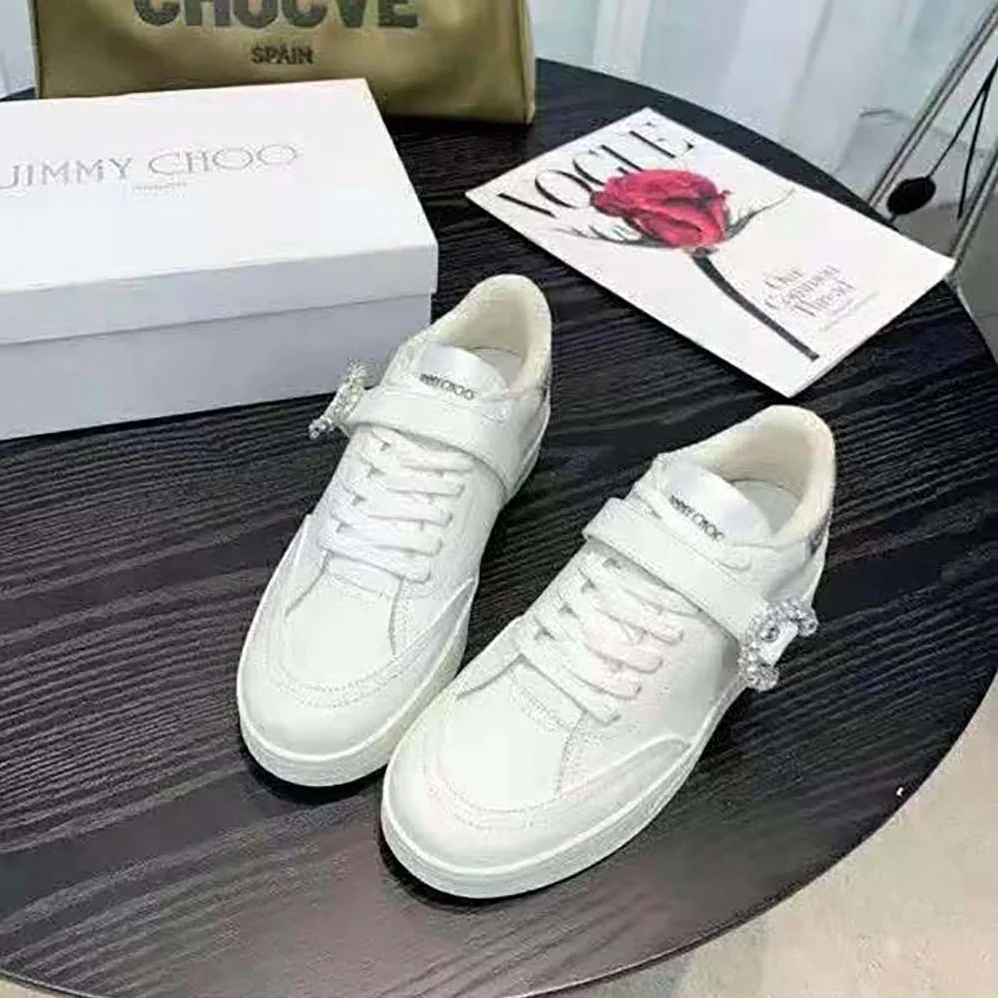 Jimmy Choo Osaka Lace up White Calf Leather and Silver Metallic Nappa Low Top Trainers for Women Jimmy Choo Osaka Lace up White Calf Leather and Silver Metallic Nappa Low Top Trainers for Women