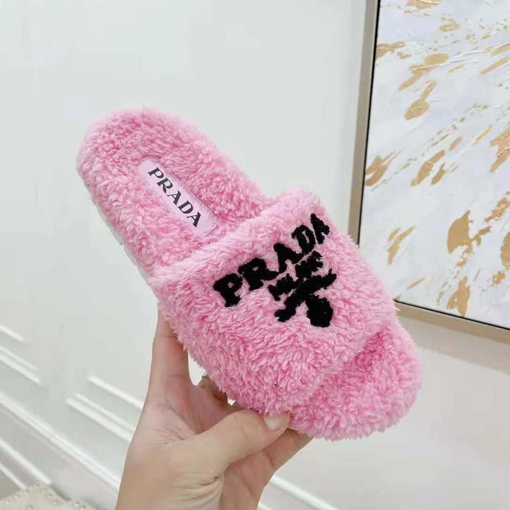 Prada Terry Cloth Slides for Women in Pink
